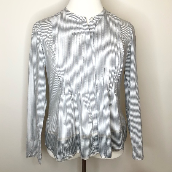 Converse Tops - Converse 100% Cotton Gray Striped Button Down